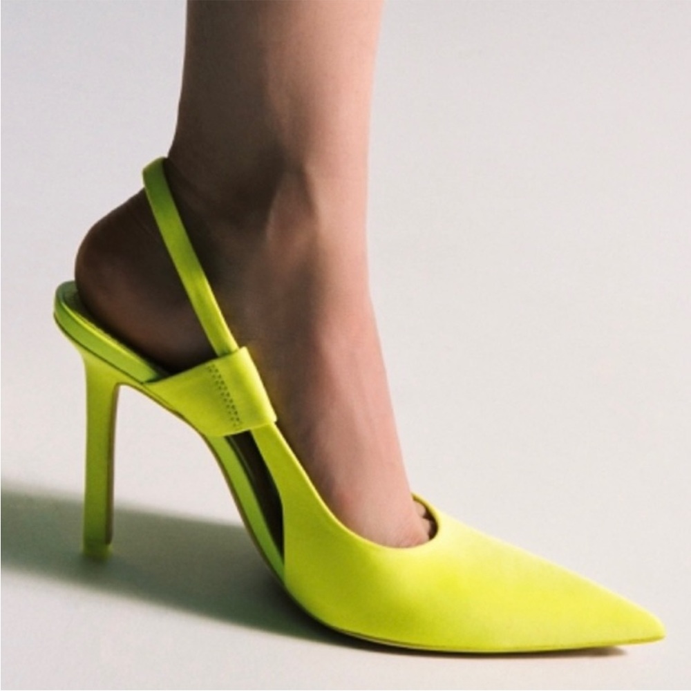 Zara Neon Yellow Heels